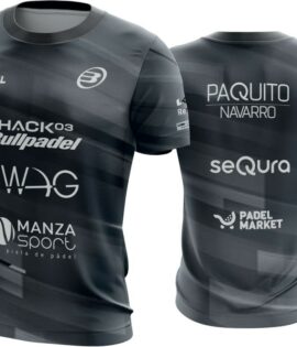 CAMISETA BULLPADEL ADULA PAQUITO NAVARRO NEGRO