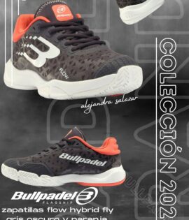 ZAPATILLAS BULLPADEL FLOW 24I GRIS OSCURO NARANJA